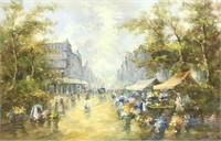 Market Scene Painting by Zoran Jelascek.