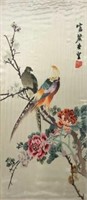 Chinese Silk Embroidery Picture of Two Birds.