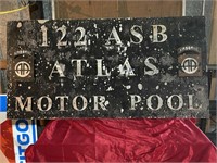 Hand made Metal Airborne Motor Pool Sign