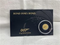 24K JAMES BOND 007 .5GRAM GOLD COIN PERTH MINT