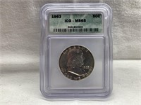 1963 ICG MS65 UNITED STATES SILVER FRANKLIN HALF