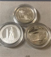 (3) Silver State Quarter Proof WI;OH;WV