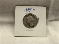 1937-S UNITED STATES SILVER WASHINGTON QUARTER