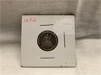 NICE 1852 UNITED STATES LIBERTY SILVER SEATED DIME