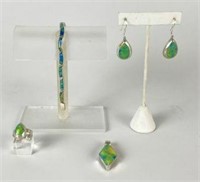 Sterling Bracelet, Ring, Earrings & Pendant