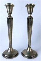 Pair of Empire Weighted Sterling Candlesticks