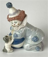 Lladro Clown "Pierrot with Puppy & Ball" Figurine