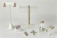 Sterling Silver Jewelry with Simulated Gemstones