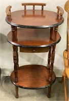 3-Tier Accent Table with Drawer
