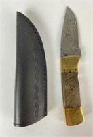 DKC Damascus Steel Knife with Sheath