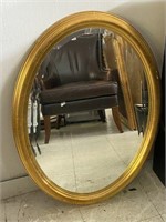 Bombay Oval Gilt Framed Beveled Mirror