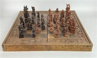 Hand Carved Wood Indonesian Chess Set