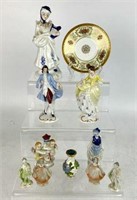 Selection of Porcelain Figurines, Vase & Plate