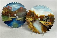Hand Painted Circular Saw Blades- Lot of 2
