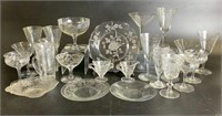 Selection of Etched Glass Stemware & More