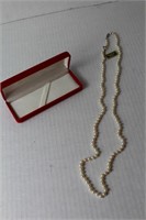 single [ womens Simulated Peral ] necklace in red