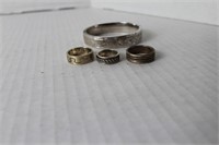 misc lot of rings and single silver bracelet [ not