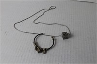 silver gift box necklace and black customizable ch
