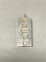 Silver hall marked 15g. ingot