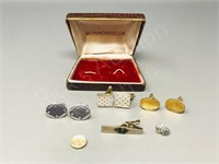 sm collection of cuff links & tie clips