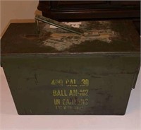 VINTAGE GREEN METAL AMMO BOX