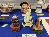 THREE GONE WITH THE WIND FIGURAL MUSIC BOXES