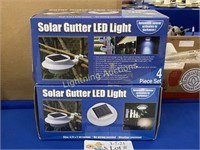 EIGHT SOLAR GUTTER LED LIGHTS, NEW IN BOX