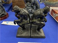 "THE THINKER" BRONZE TONE METAL BOOKENDS