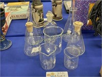 PYREX LAB/CHEMISTRY GLASS BEAKERS AND FLASKS