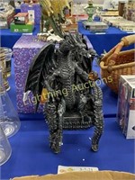 SEATED DRAGON STATUETTE WITH GLASS SPHERE