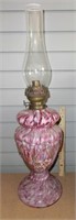 Spangle art glass oil lamp Cosmos Brenner on