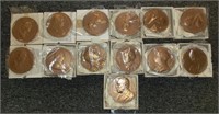 13 US mint Bronze Peace Medals #101-113 in