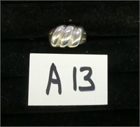 A13- sterling ribbed ring size 6.5