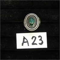 A23- Taxco sterling adjustable ring with ornate