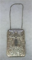ornate silver plate card case w/token holders,