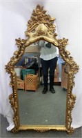 58" carved wood gold leaf chinoiserie mirror v