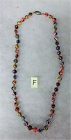 F-  art glass beaded necklace