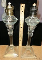 Tuscany crystal candlesticks with peg type oil