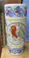 Chinese 14" cylinder vase with birds