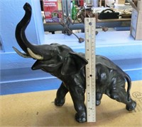 14" spelter Elephant having a repaired tusk and