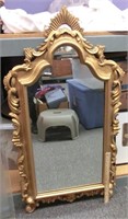39" gold leaf composition framed mirror by