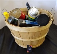 Bushel Basket of Garage Items