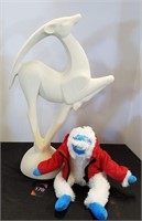 18" Reindeer Statue & Yeti Plushie