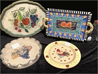 Assorted Decorative Trays and plates