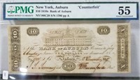 NEW YORK AUBURN 1810 CERTIFIED COUNTERFEIT NOTE