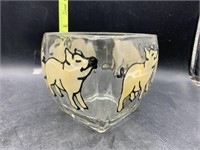Pig glass container