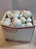 Box full of golf balls