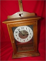 Wood Mantle Clock w/Deer On Front