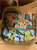 Box lot of crayons and coloring books