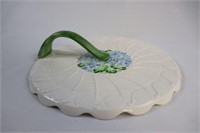 White serving platter with handle